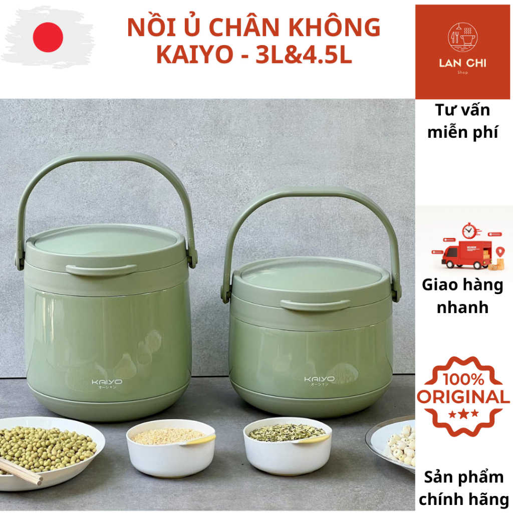 Nồi ủ chân không KAIYO, nồi ủ Nhật, nồi nấu chậm, ruột nồi inox 304