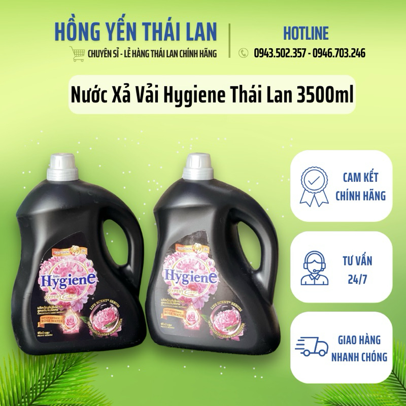 Nước Xả Vải Hygiene Thái Lan - Can 3500ml - 3 Loại - Siêu Thơm