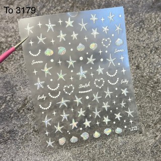 Sticker lụa dán móng, sticker dán móng đi biển cực đẹp