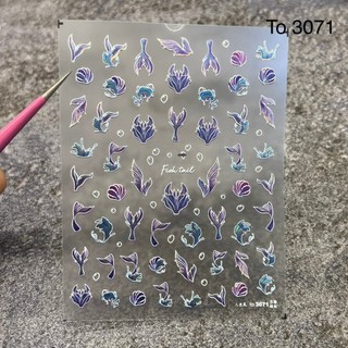 Sticker lụa dán móng, sticker dán móng đi biển cực đẹp