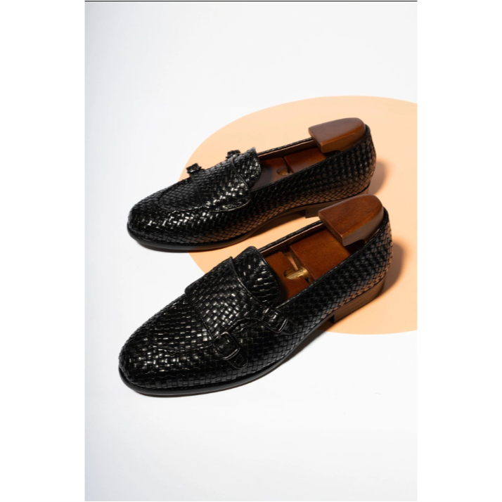 GIÀY DA NAM ADAM STORE MONK STRAP ĐEN ĐAN GTX001D