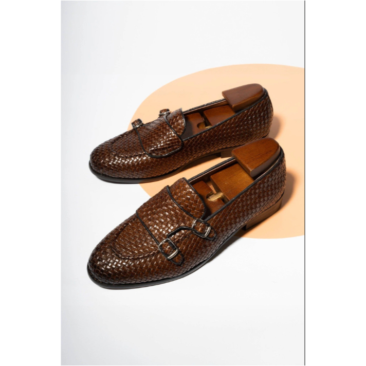 GIÀY DA NAM ADAM STORE MONK STRAP NÂU ĐA GTX001N