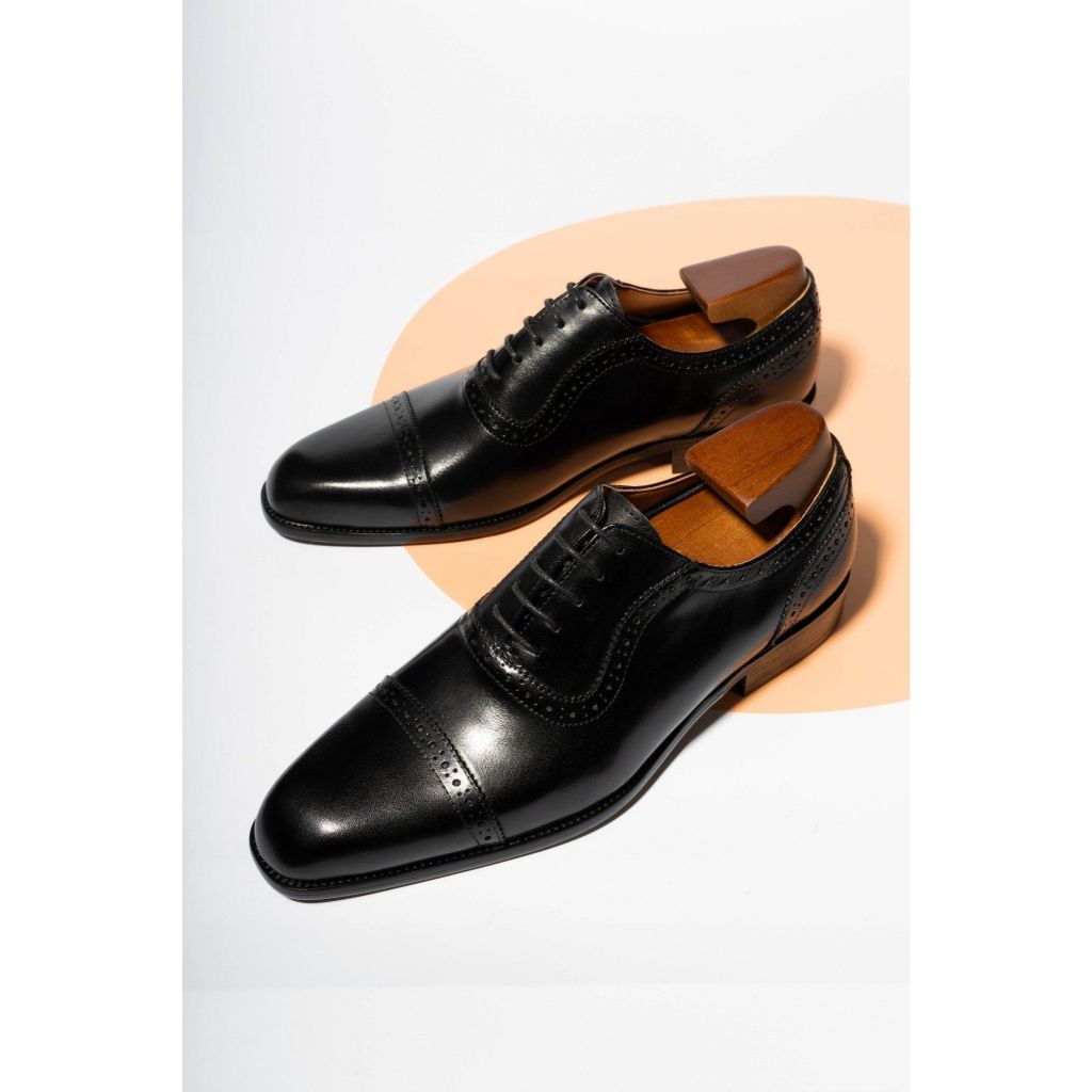 GIÀY DA NAM ADAM STORE BUỘC DÂY ĐEN ADAM OXFORDS GTX008D