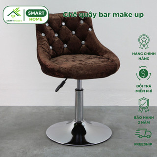 Ghế quầy bar makeup, chụp hình SmartHomes - Mặt đệm nhung có thể quay 360 độ