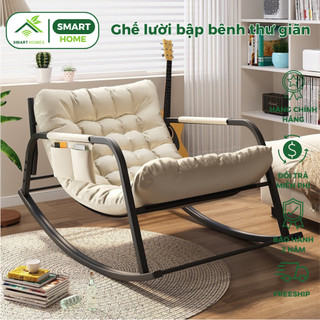 Ghế Bập Bênh Thư Giãn SmartHomes Đệm Cao Cấp Đọc Sách Xem Phim Khung Thép Decor Phòng Ngủ