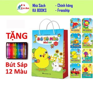 Sách - Bộ 8 cuốn Bé Tô Màu Nhà Trẻ - Song Ngữ Anh Việt - Dành cho trẻ mầm non