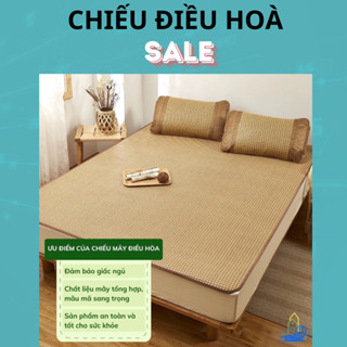 Chiếu Điều Hoà Sợi Mây Lót Lụa Cao Cấp Chiếu Có Chun Cài Góc Cao cấp Hàng Loại 1 ( nhiều size lựa chọn)