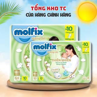 Tã/bỉm dán bé Molfix Thổ Nhĩ Kì thiên nhiên bông Organic Newborn 1 sơ sinh NB1(64+10) NB1(90+10)