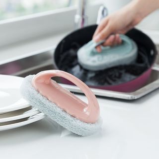 Bàn Chải Chà Xoong Nồi, Lavabo, Bồn Rửa Chén Nhà Bếp Đa Năng  - Mút Chà Vệ Sinh Đa Năng Có Tay Cầm