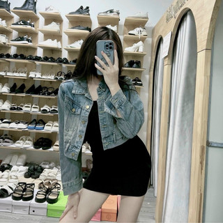 ÁO KHOÁC JEANS DÀI TAY CROPTOP CÁ TÍNH