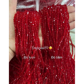 10dây Pha Lê cườm dây (đỏ bầm, Hồng sen, đỏ tươi)