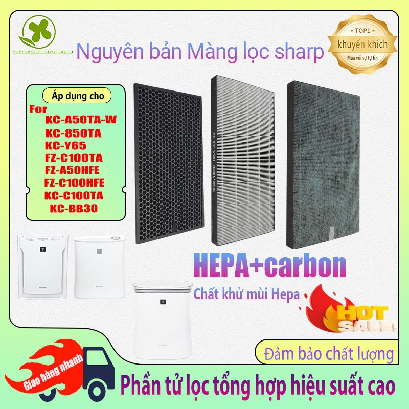 Lõi Lọc Không Khí Sharp Air Purifier KC-A50TA-W  KC-850TA  KC-Y65 FZ-C100TA  FZ-A50HFE Filter HEPA