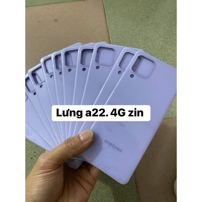 lưng samsung a22 zin tím
