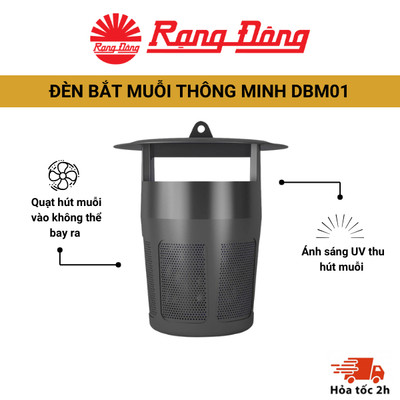 Đèn bắt muỗi thông minh Rạng Đông DBM01 thế hệ mới tiết kiệm điện, thu hút côn trùng, hiệu quả bắt muỗi rõ rệt sau 1 đêm