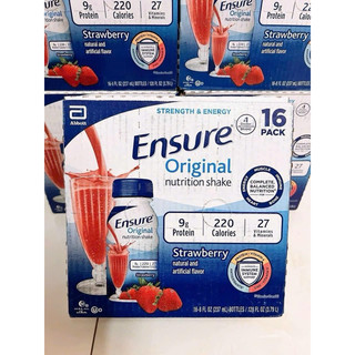 Sữa Nước Ensure Original Nutrition Shake Milk Chocolate/Vanilla/Dâu 237ml x thùng 16 Chai Của Mỹ
