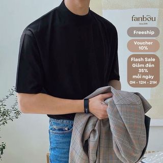 Áo Thun Nam Cổ Lọ 4 Phân Tay Ngắn - FAN007 - FANBOU