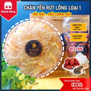 100gr chân yến rút lông nguyên chất loại 1 - quà tặng táo đỏ + đường phèn + hạt chia - yến xứ nẫu