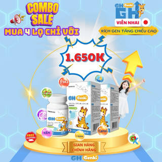 Combo 4 GH Genki Nhật Bản - Viên nhai tăng chiều cao Nhật Bản - Hộp 90viên