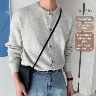 Áo Khoác Nam Thun Gân Len Cardigan Tay Dài_FAN032_FANBOU