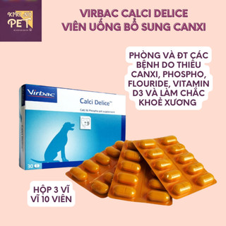 Viên uống virbac calci delice cung cấp canxi, photpho, vitamin d3 cho chó - kikino