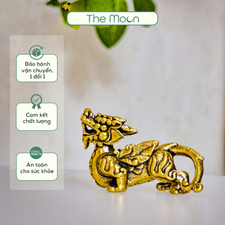 Tỳ hưu mini decor, móc chìa khóa tỳ hưu mini bằng đồng kèm dây móc