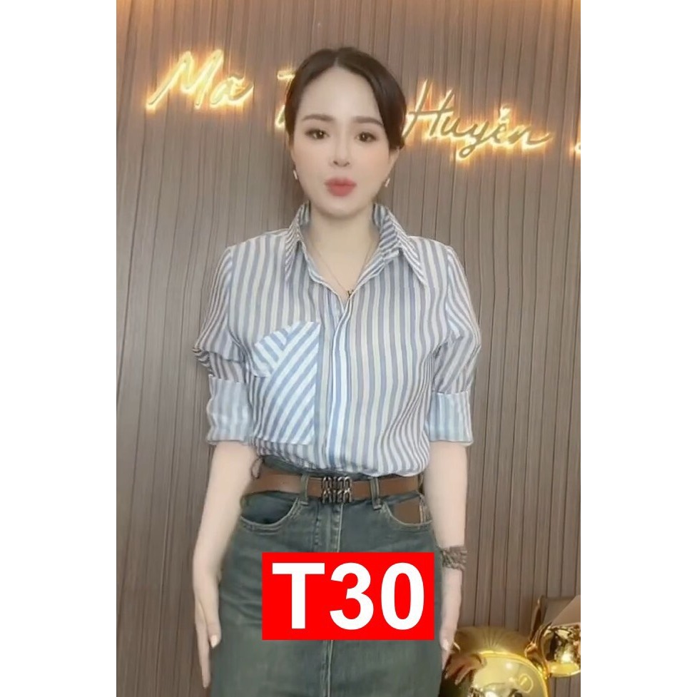 ÁO SƠ MI NỮ KẺ T30