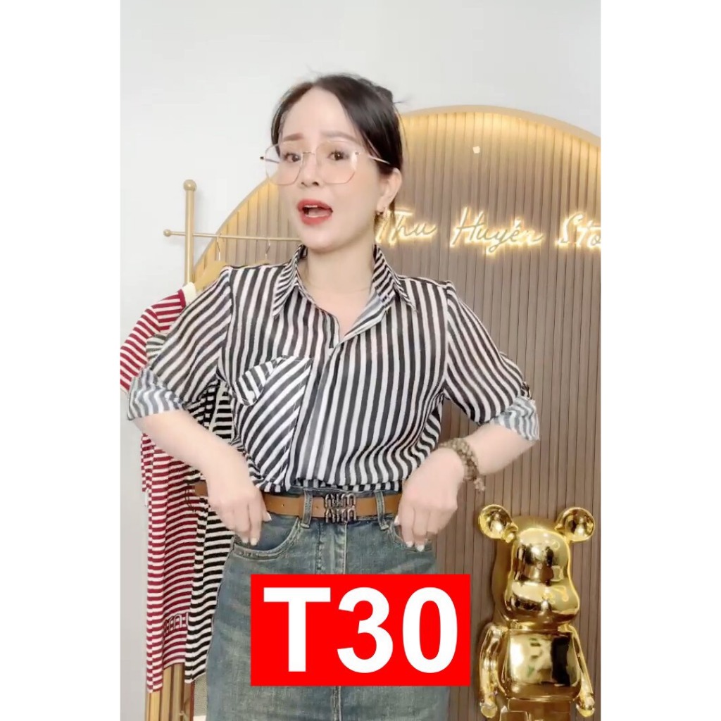 ÁO SƠ MI NỮ KẺ T30