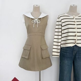 TALY - Đầm Khaki cổ thủy thủ Sailor