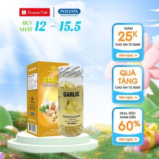 Tinh dầu tỏi Garlic Oil không mùi, hỗ trợ tăng cường sức đề kháng cho cơ thể, tốt cho tiêu hóa (lọ 300 viên) HSD 02/2025