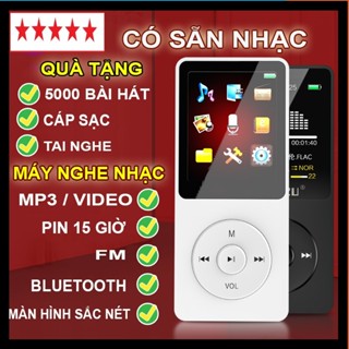 Máy nghe nhạc mp3 Mp4  nghe đài FM kết nối bluetooth có màn hình lcd loa ngoài kèm tai nghe