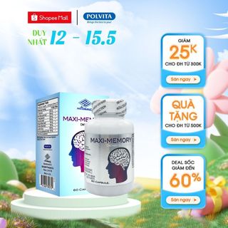 Viên uống tăng cường trí nhớ MAXI-MEMORY (thương hiệu Nu-Health) hộp 60 viên
