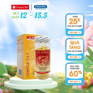 Viên uống dầu cá ALASKA DEEP SEA FISH OIL-3,6,9(Nu-Health) hỗ trợ giảm Cholesterol trong máu, nâng cao thị lực (lọ 100v)