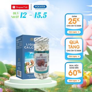 Viên uống LIQUID CALCIUM (thương hiệu Nu-Health) giúp xương chắc khỏe, giảm nguy cơ loãng xương (lọ 160 viên)