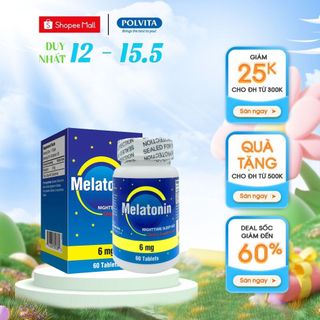Viên uống ngủ ngon MELATONIN (thương hiệu Nu-Health) giúp điều hòa giấc ngủ, giảm căng thẳng, lọ 60 viên