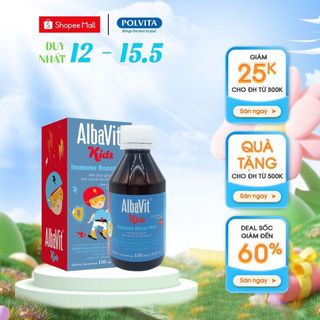 Siro ALBAVIT KIDS IMMUNE BOOST MAX tăng cường sức đề kháng cho bé (lọ 150ml)