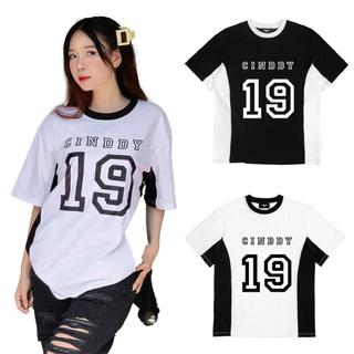 Áo Thun Phối Đường Kẻ Tay Với Số 19 CINDDYBRAND Hot Trend Phiên Bản Đặc Biệt Form Oversize  - ATS2