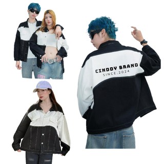 ÁO KHOÁC JEAN TRẮNG ĐEN CINDDY (CKJ001) - CINDDY BRAND Nam Menswear Có Túi