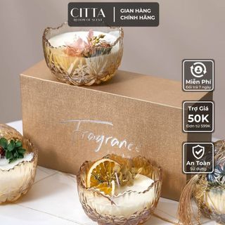 Nến thơm citta diy amber 550g hương thơm tự nhiên, sáp đậu nành cao cấp không khói - chính hãng