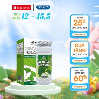 Viên uống bổ não, bổ mắt GINKGO BILOBA (NU-HEALTH giúp cải thiện trí nhớ, tăng cường tuần hoàn máu (lọ 60 viên,200 viên)