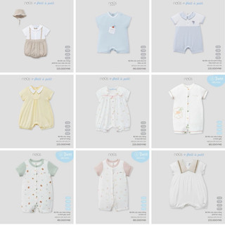[ NOUS ] Bộ body cộc Nous cho bé nhiều màu size 3-6m/6-9m/9-12m cho bé trai, bé gái, sơ sinh