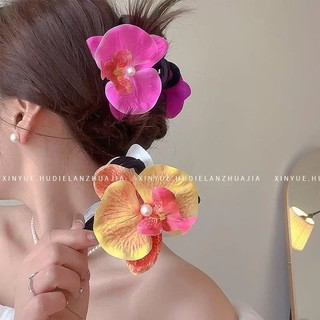Kẹp tóc hoa phong lan cỡ lớn hình học phong cách