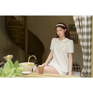 Sera - set áo cổ ren và chân váy chữ a cherie