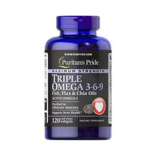 Viên uống Omega 369 Puritan's Pride Premium Maximum Strength Triple tốt cho mắt, tim mạch, trí não