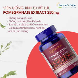 Viên uống chống nắng, sáng da tinh chất lựu Puritan's Pride Pomegranate Extract 250 mg 120 viên
