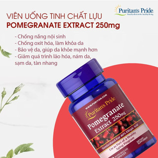 Viên uống chống nắng, sáng da tinh chất lựu Puritan's Pride Pomegranate Extract 250 mg 60 viên