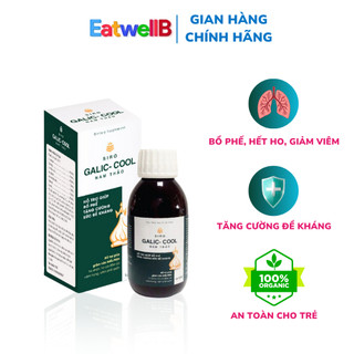 Siro Galic Cool chiết xuất tinh dầu tỏi giúp bổ phế giảm ho, cảm lạnh, an toàn cho trẻ từ 6 tháng và bà bầu- Lọ 125ml
