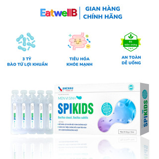 Men vi sinh cho Bé Táo Bón, Tiêu chảy, Rối Loạn Tiêu Hóa - Men nước SPIKIDS 3 tỷ bào tử lợi khuẩn - Hộp 20 ống - Eatwell