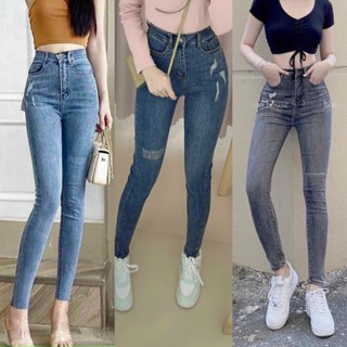Quần Jean Dài Lưng Cao Skinny Jean BigSize Phom Ôm Lưng cao Rách ít co dãn mạnh rẻ đẹp 4215 MoliJeans