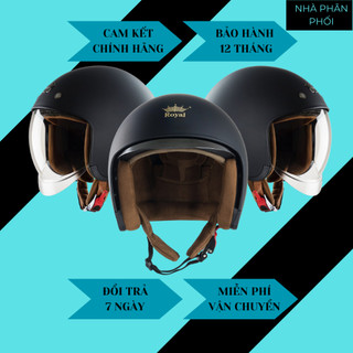 (Siêu Rẻ) Mũ bảo hiểm 3/4 kính âm - Royal m139 đen nhám - (Tặng túi)