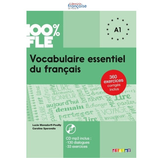 Sách tiếng pháp học từ vựng 100% FLE VOCABULAIRE ESSENTIEL DU FRANCAIS A1 kèm đĩa CD